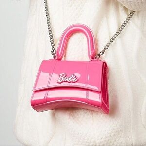 💖 BARBIE Mini Pink Jelly Chain Crossbody Bag Purse